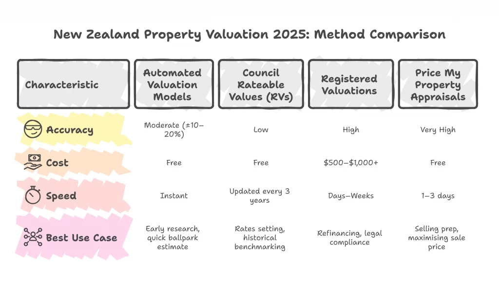 Comparison of valuation approaches